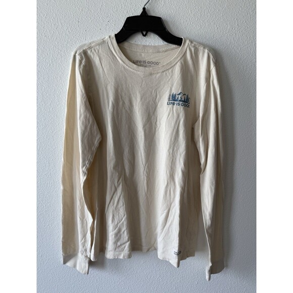 Life Is Good Women's Long Sleeve Crusher-Lite Graphic T-Shirt, Cream, Size Small - Picture 1 of 6